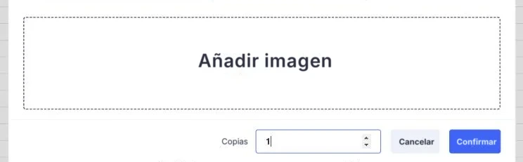 Añadir imagen y el botón Confirmar