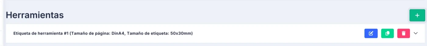 La plantilla terminada en la lista